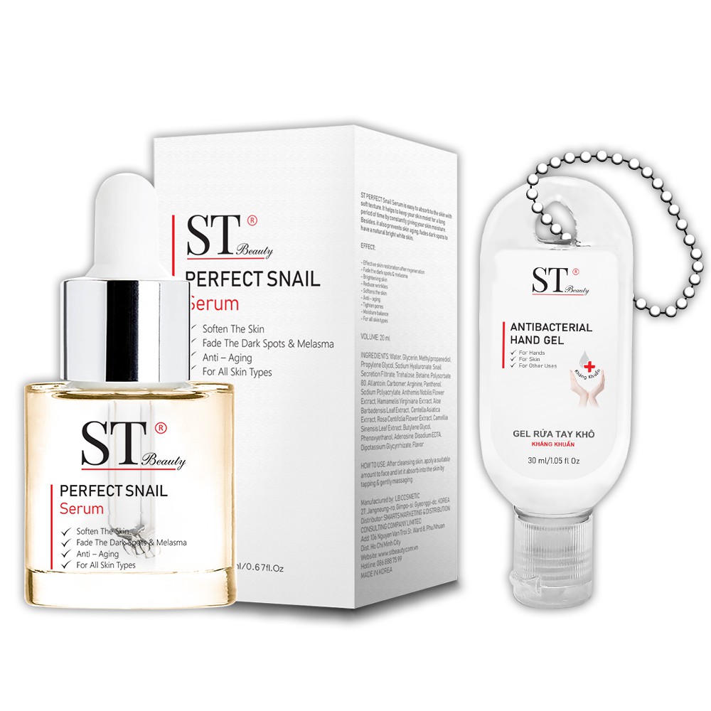 St beauty serum ốc sên  - căng bóng da - chống nhắn - tái tạo da korea và gel móc khóa 30ml