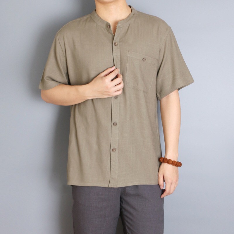 [Giá Xưởng] Áo Sơ Mi Đũi Nam Cổ Tàu | BigBuy360 - bigbuy360.vn