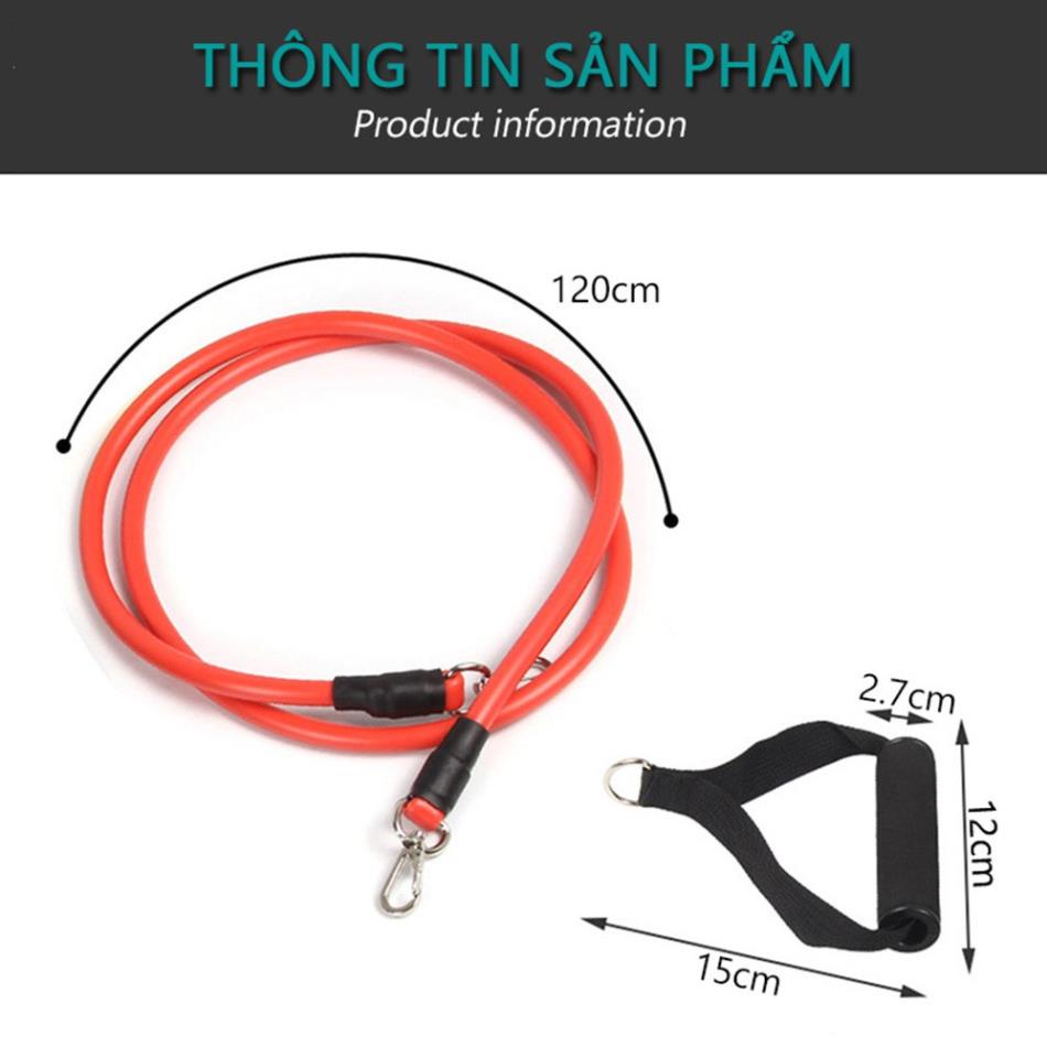 Bộ 5 dây ngũ sắc đàn hồi tập thể hình cao cấp dụng cụ tập gym thể thao tập thể dục siêu tiện lợi