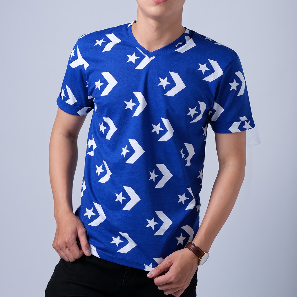 Áo thun nam phông trơn Casual 1st cổ tim tay ngắn cộc, 100% cotton thoáng mát, thích hợp đi làm, đi chơi, du lịch | BigBuy360 - bigbuy360.vn