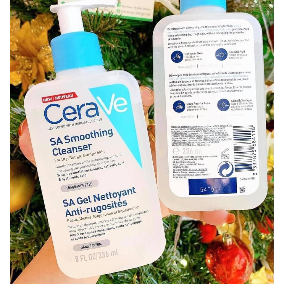 Sữa rửa mặt cerave SA Smoothing Cleaner (Xanh dương)