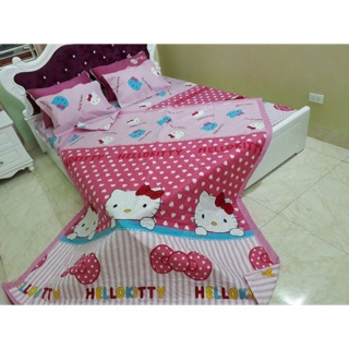 Chăn ga gối hè mẫu hello kitty