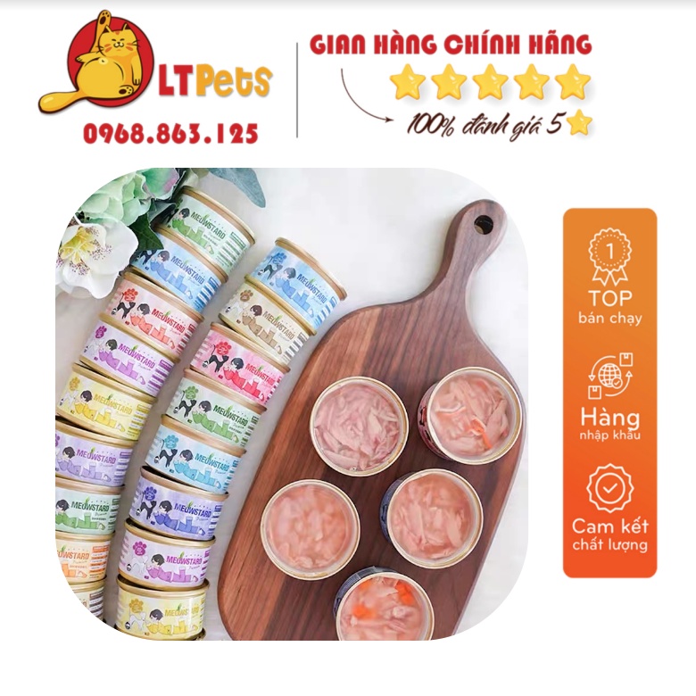 Pate mèo Meowstard cao cấp dành cho chó mèo 80g
