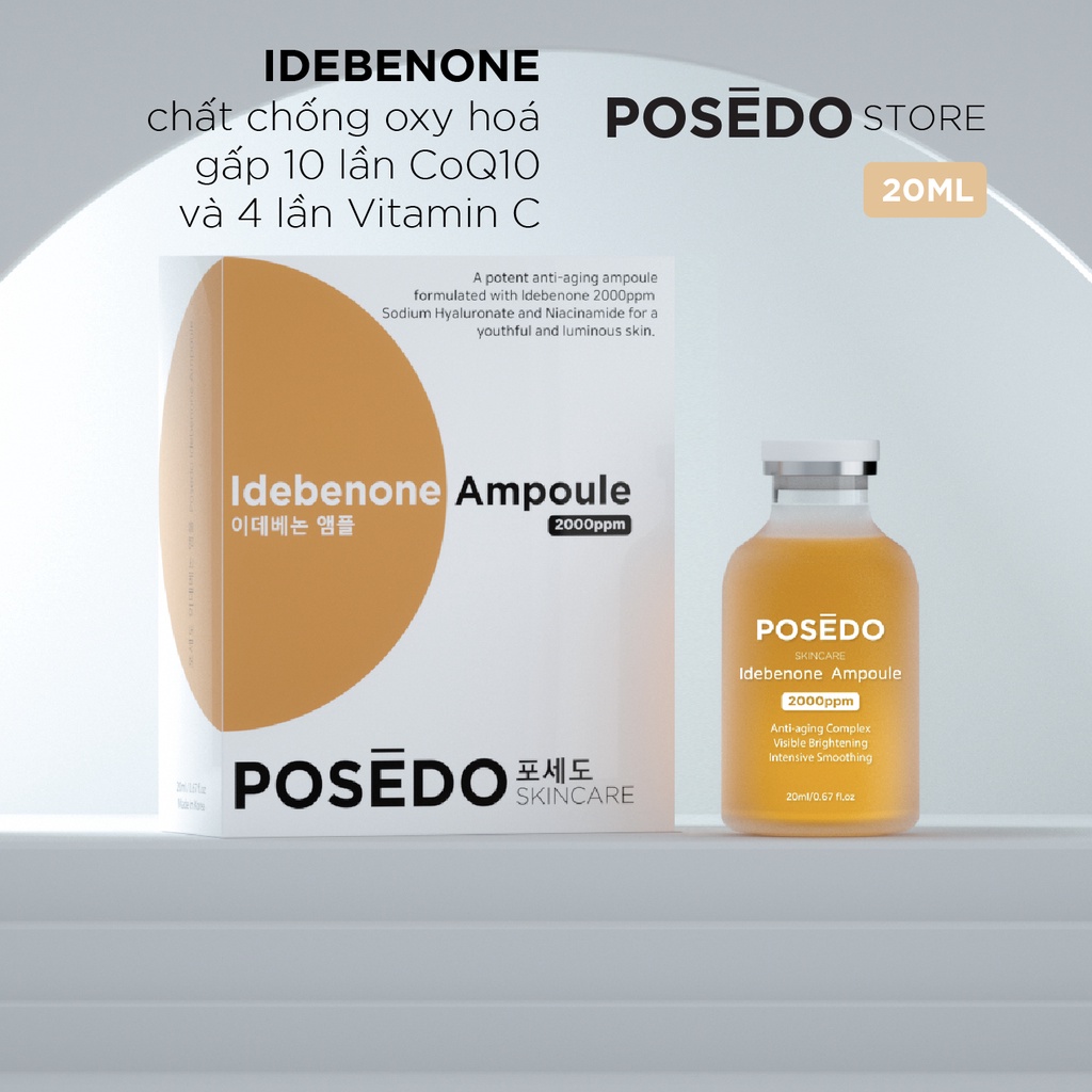 Serum căng bóng dưỡng sáng Posedo Idebenone Ampoule 20ml trẻ hóa da cao cấp chính hãng Hàn Quốc | BigBuy360 - bigbuy360.vn