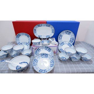 Bộ Bát Đĩa Sứ Hoa Đào[BÁT TRÀNG]có 3 set 11,14,21 món ,họa tiết sang chảnh,viền vàng cực sang,dùng được lò vi sóng,rửa á