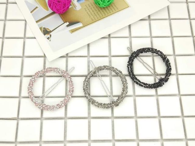 Kẹp tóc pha lê hình ngôi sao, hình tròn,,,