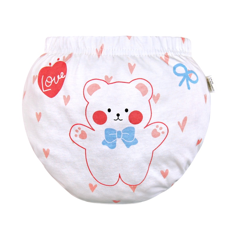 Quần lót tam giác LUCKY BIG CAT in hình hoạt hình phong cách Hàn Quốc cho bé