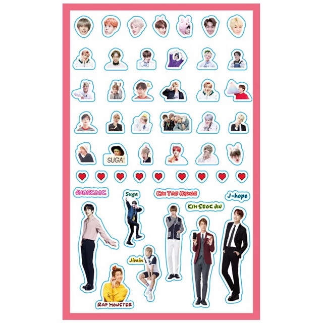 Sticker miếng dán BTS/Blackpink/Twice/Wanna One