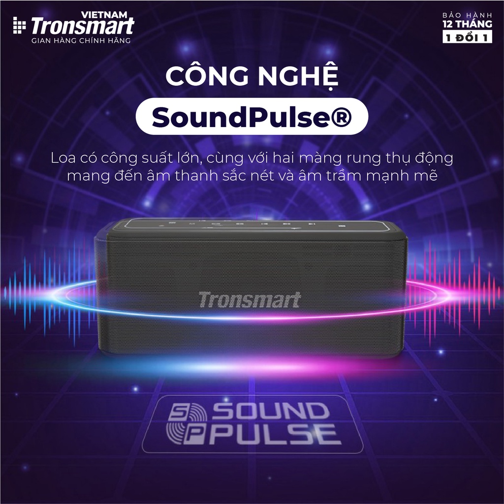 Loa Bluetooth 5.0 Tronsmart Element Mega Pro 60W Hỗ trợ ghép đôi 2 loa - Hàng chính hãng - Bảo hành 12 tháng 1 đổi 1