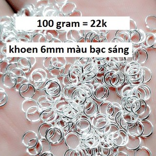 Khoen tròn gắn mặt hình : loại mở sẵn 5mm , 6mm  , 7mm , 8mm ( màu bạc sáng )