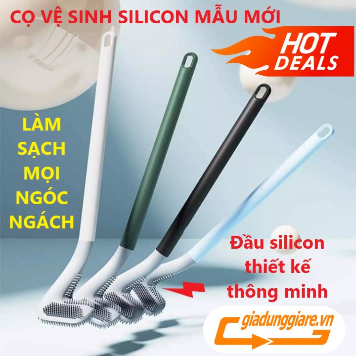 CHỔI CỌ TOILET SILICON cọ chà vệ sinh (MẪU MỚI) sạch mọi ngóc ngách bồn cầu nhà tắm (KÈM MÓC TREO DÁN TƯỜNG)