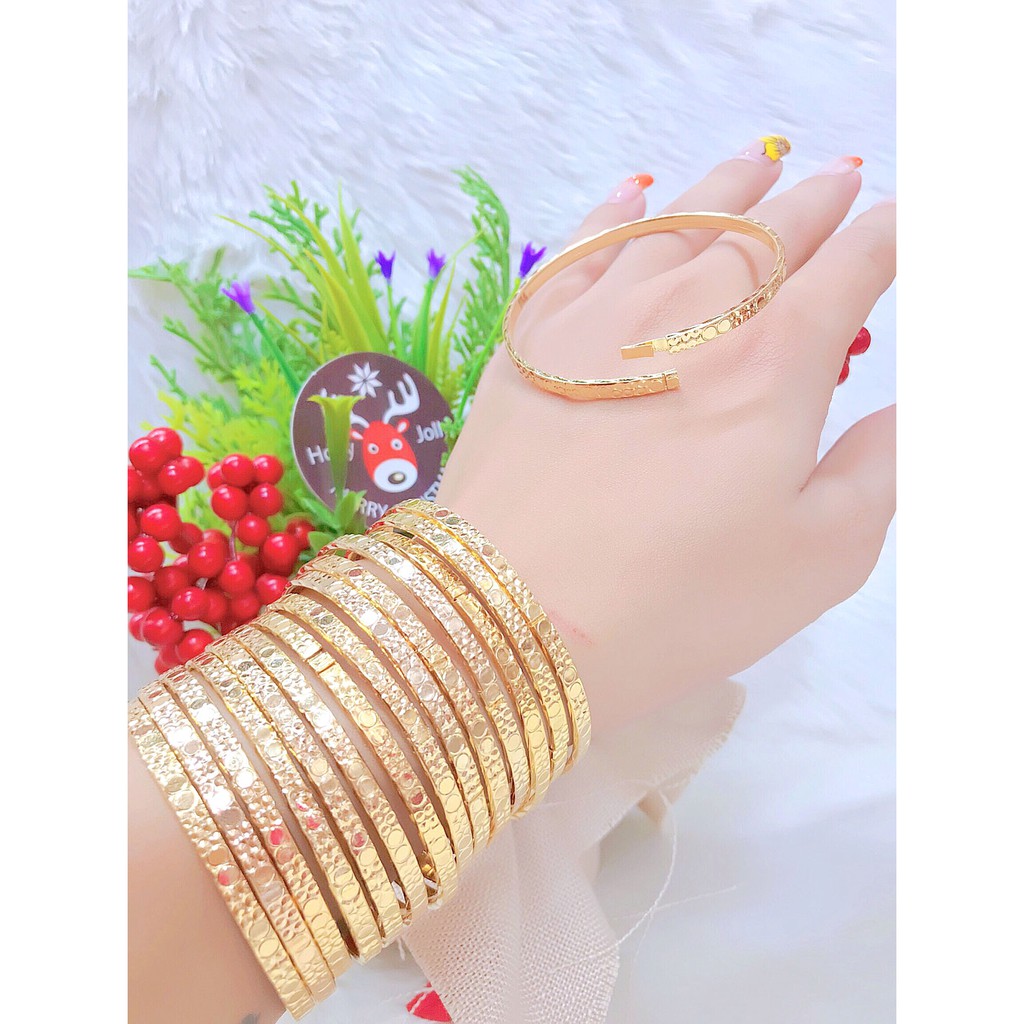 Bộ Vòng Xi Men  Khóa Bấm Vàng Thật Mẫu 165.20.11