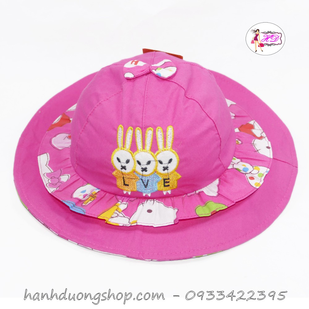 [ HÌNH THẬT NHIỀU MẪU ] Mũ tai bèo nữ trẻ em từ 3 đến 5 tuổi vành rộng có nơ chất liệu vải mềm mại thoáng mát dễ giặc
