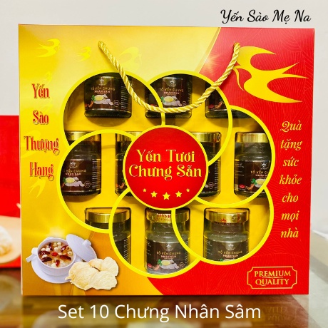 Set Quà Tặng 10 Hũ Yến Sào Hoàng Việt Chưng Sẵn