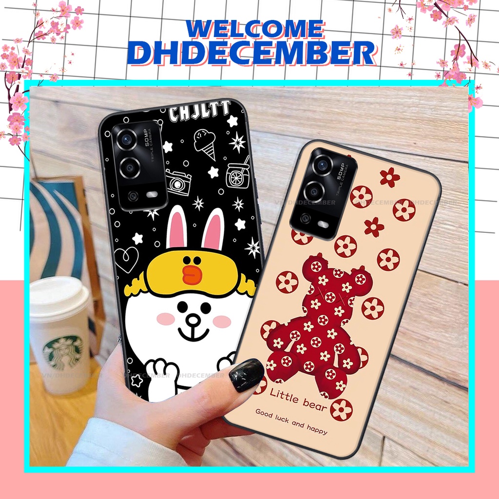 Ốp lưng Oppo A55 in hình gấu K@ws, gấu nâu, dor@emon RẺ- ĐẸP- BỀN