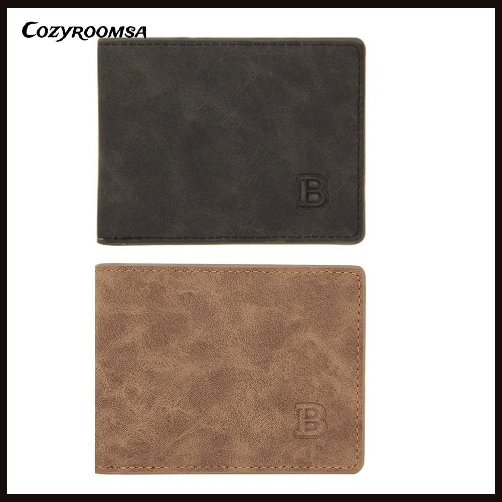 Ví nam mini mỏng nhẹ kèm ngăn đựng thẻ &amp; khóa kéo &amp; giá đỡ