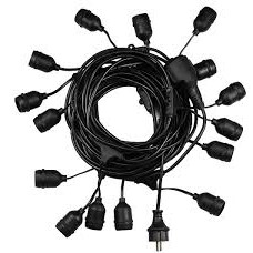 ⚡GIAO HỎA TỐC⚡Bộ Dây Thả Ngoài Trời 5m 10 đuôi + kèm bóng 3w- Dây đèn LED thả ngoài trời chống nước - đèn trang trí cafe