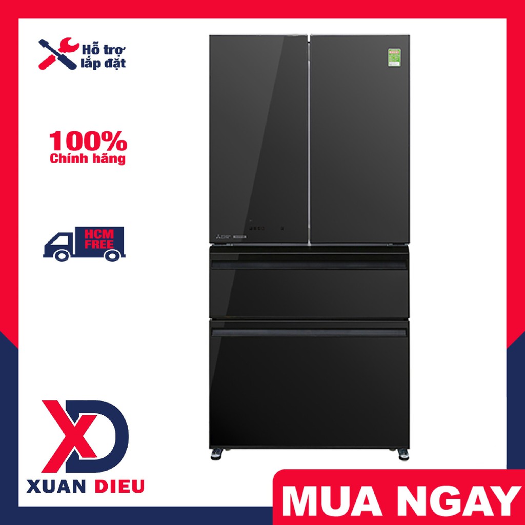 Tủ lạnh Mitsubishi Electric Inverter 564 lít MR-LX68EM-GBK-V Mặt gương, Làm đá tự động. nhập Thái Lan, Giao miễn phí HCM