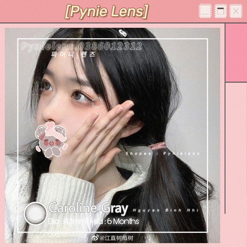 🌧 Kính áp tròng tone xám không họa tiết cầu kì dễ sử dụng  | Pynielens ✨