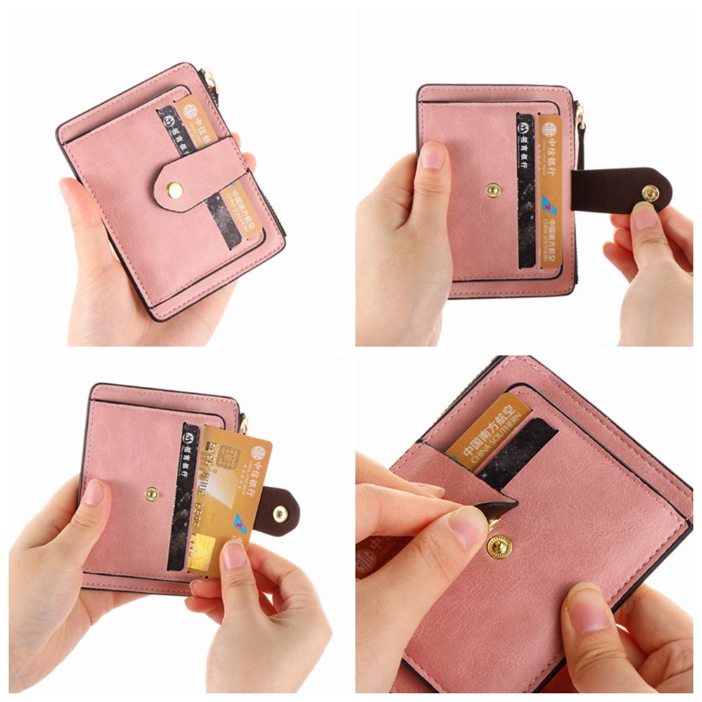 Bebetterm 1Pc Fashion Card Holder Leather Wallet Small Wallet Slim Coin Purse Business ID Credit Case