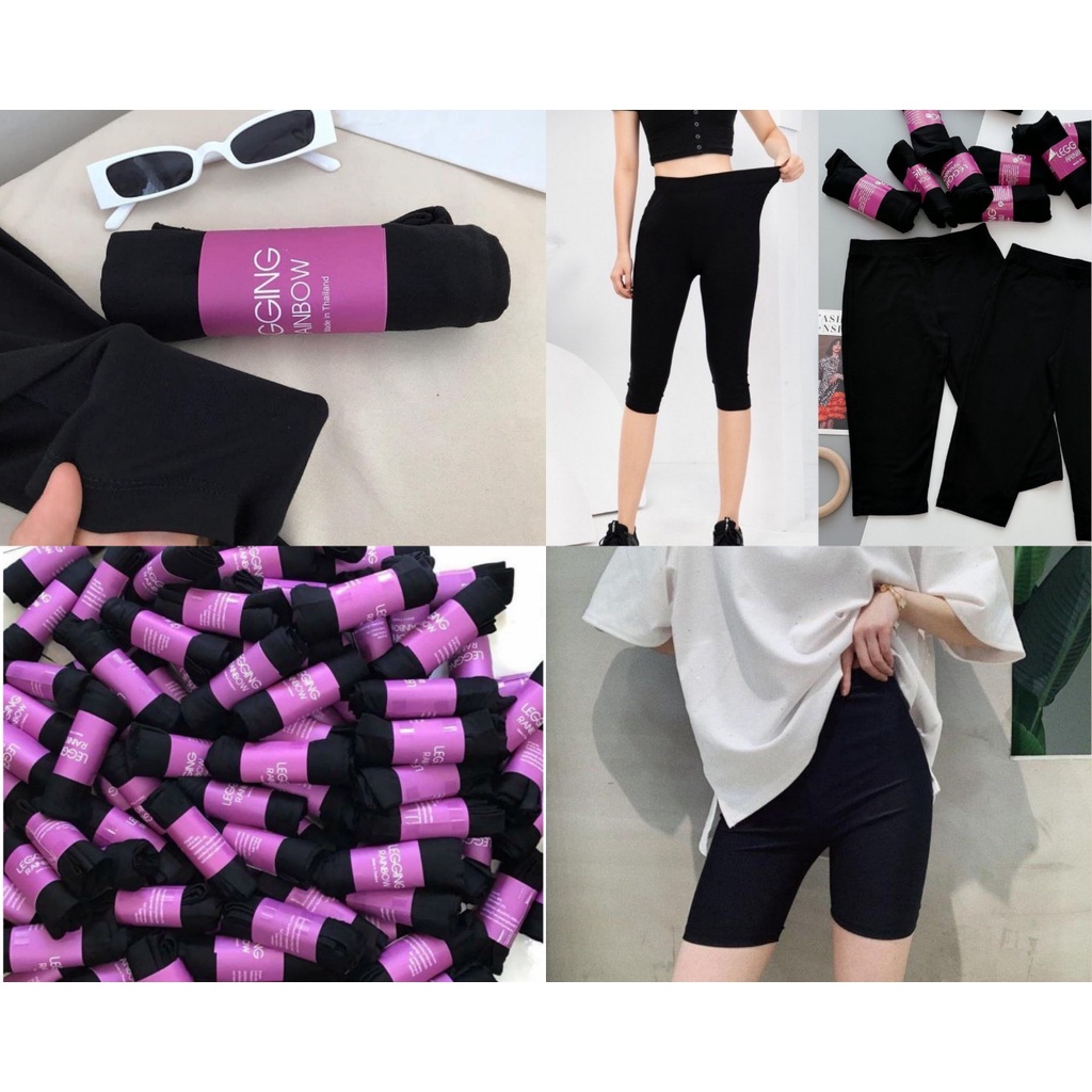 Quần Legging Đùi Cuộn Tím Siêu Hot