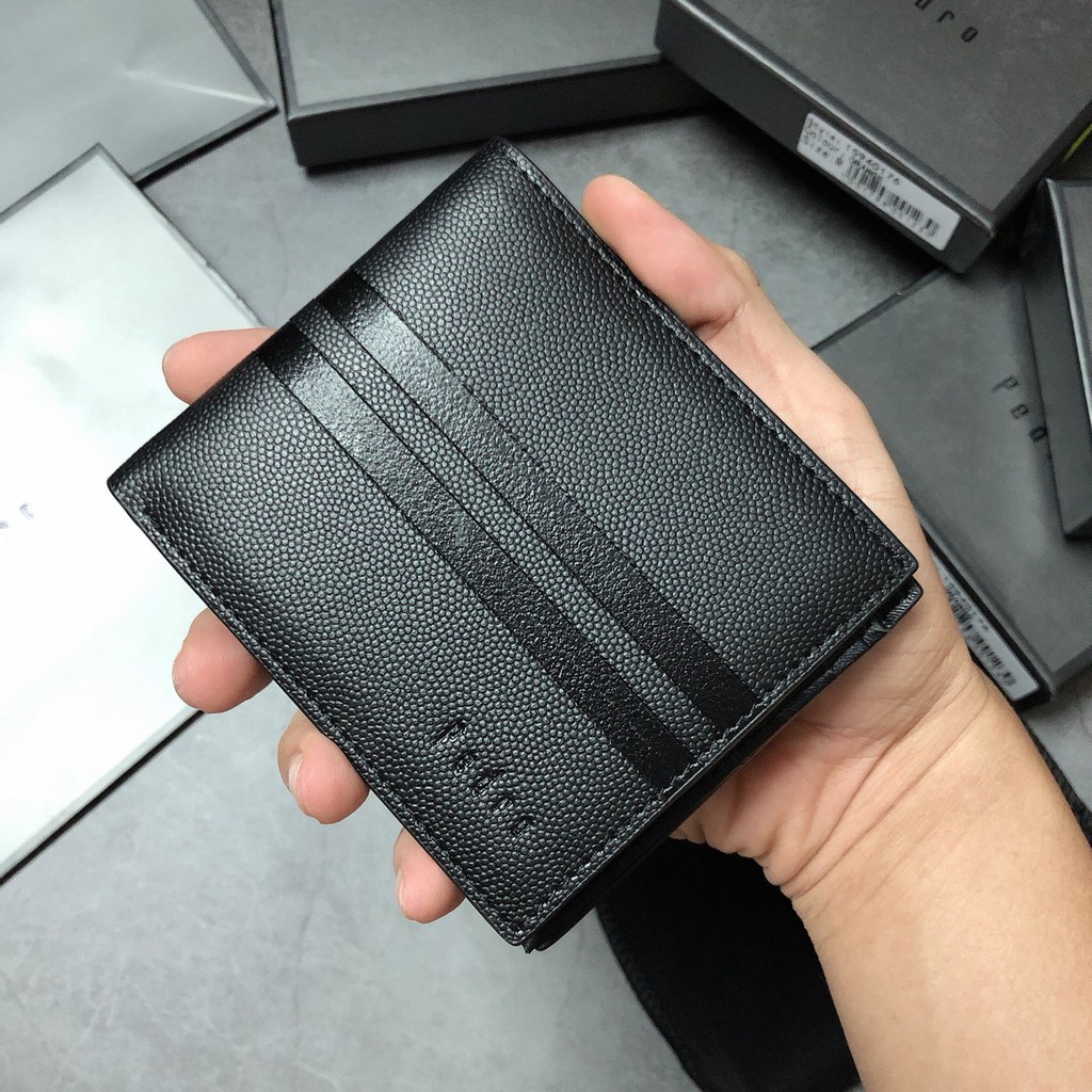 Ví ngắn Pedro 3 sọc giữa vân hạt - V295