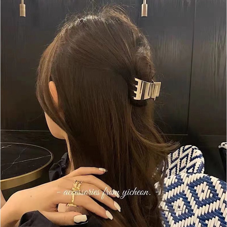 Kẹp búi tóc nữ sành điệu thiết kế mới - cặp tóc hình học bằng kim loại cao cấp đa năng