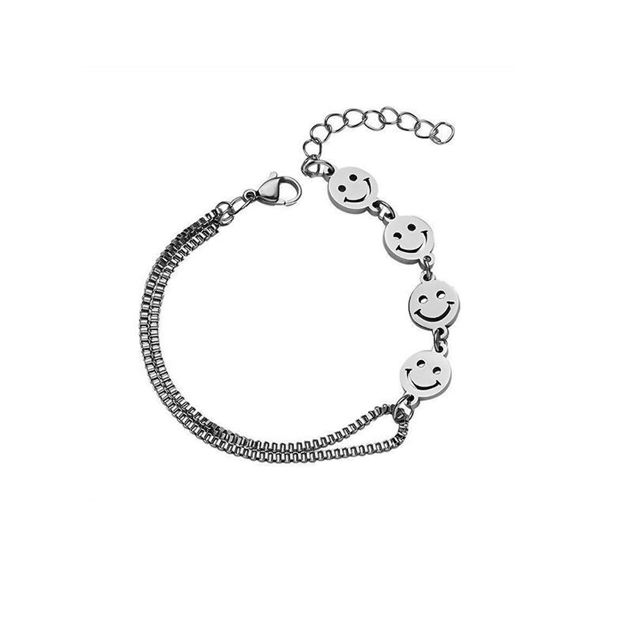 Vòng Tay Lucky Smile Chain Bracelet Fashion Unique Silver Link Party Bracelets for Women Female Jewelry Accessories | WebRaoVat - webraovat.net.vn