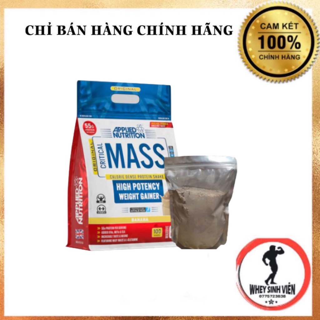 [Chính hãng] Túi Dùng Thử Sữa Dinh Dưỡng Tăng Cân Nhanh Tăng Cơ Bắp Applied Nutrition Original Critical Mass 1 Kg