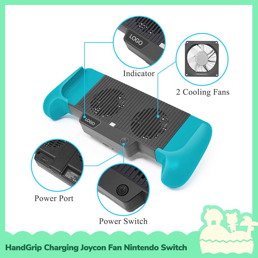 [Sẵn VN - NowShip] Phụ Kiện Tay Cầm Hand Grip Case Charging Với Fan Cho Nintendo Switch NS, Nintendo Switch Lite