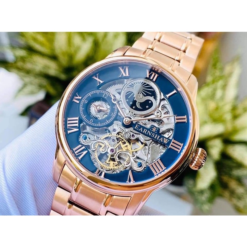 ĐỒNG HỒ NAM CHÍNH HÃNG Thomas Earnshaw ES-8006-44 Skeleton thanh lịch với cọc số la mã