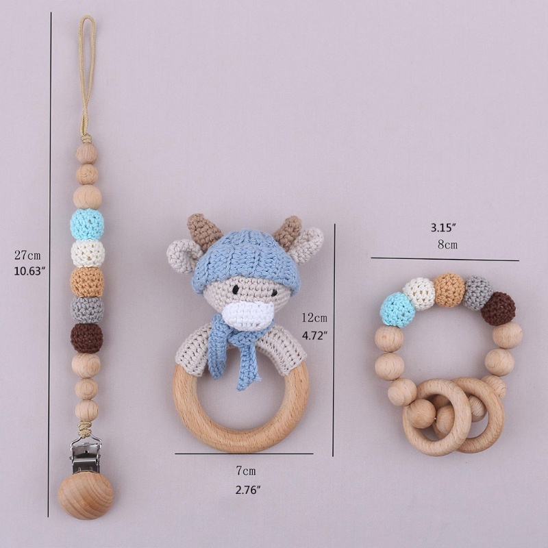 Vòng Lục Lạc Đồ Chơi Handmade Kèm Núm Vú Giả Bình Tĩnh Cho Bé Sơ Sinh