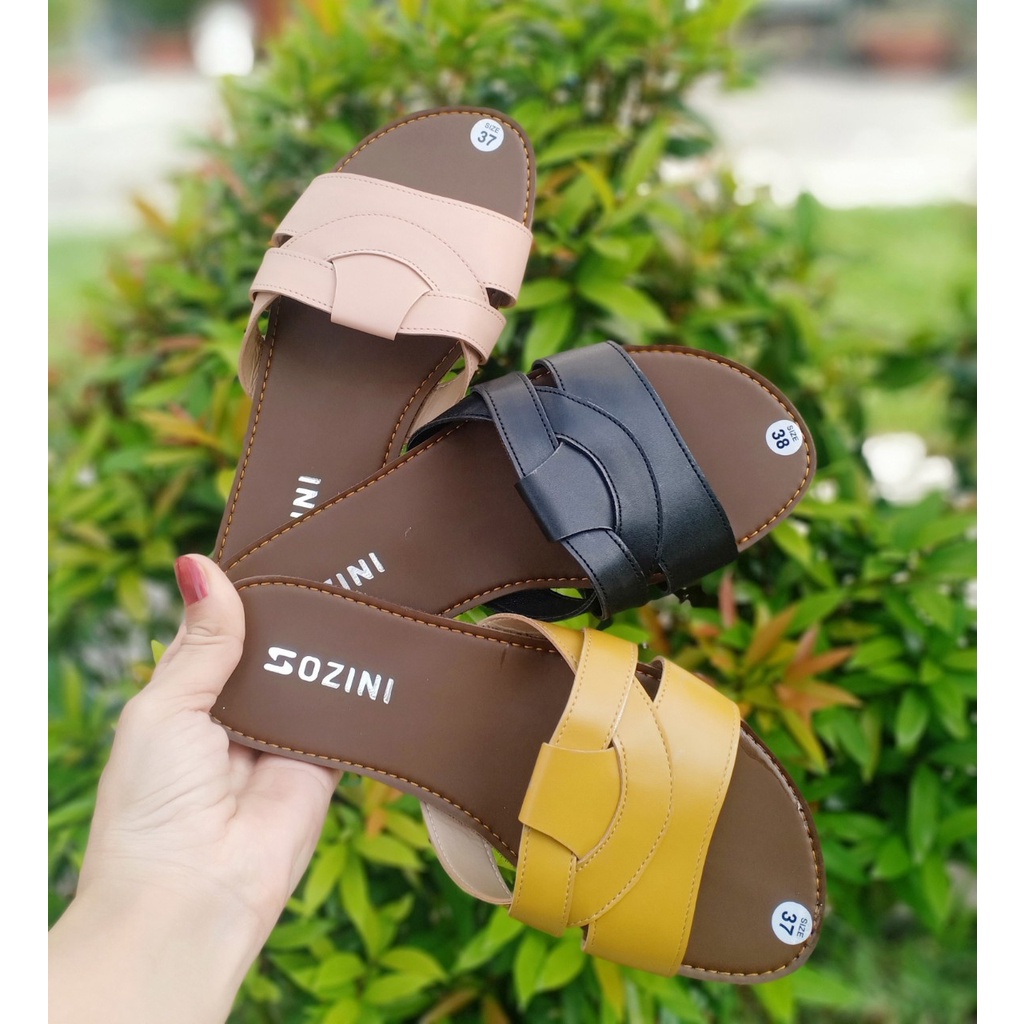 Dép bệt nữ thời trang quai đan chéo SOZINI siêu xinh