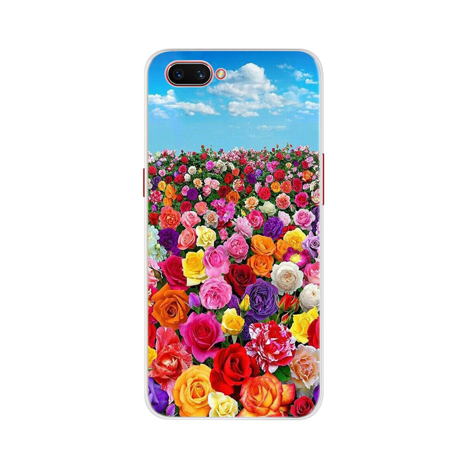 Ốp điện thoại in hoa xinh xắn cho Oppo A5 A9 2020 A5S A7 A3S A31 A52 A92 A12 Realme C1