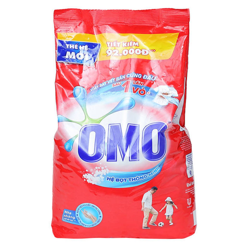 Bột Giặt OMO Công Nghệ Giặt Xanh Túi 6kg (Xoáy bay 100% vết bẩn cứng đầu sau 1 lần vò)