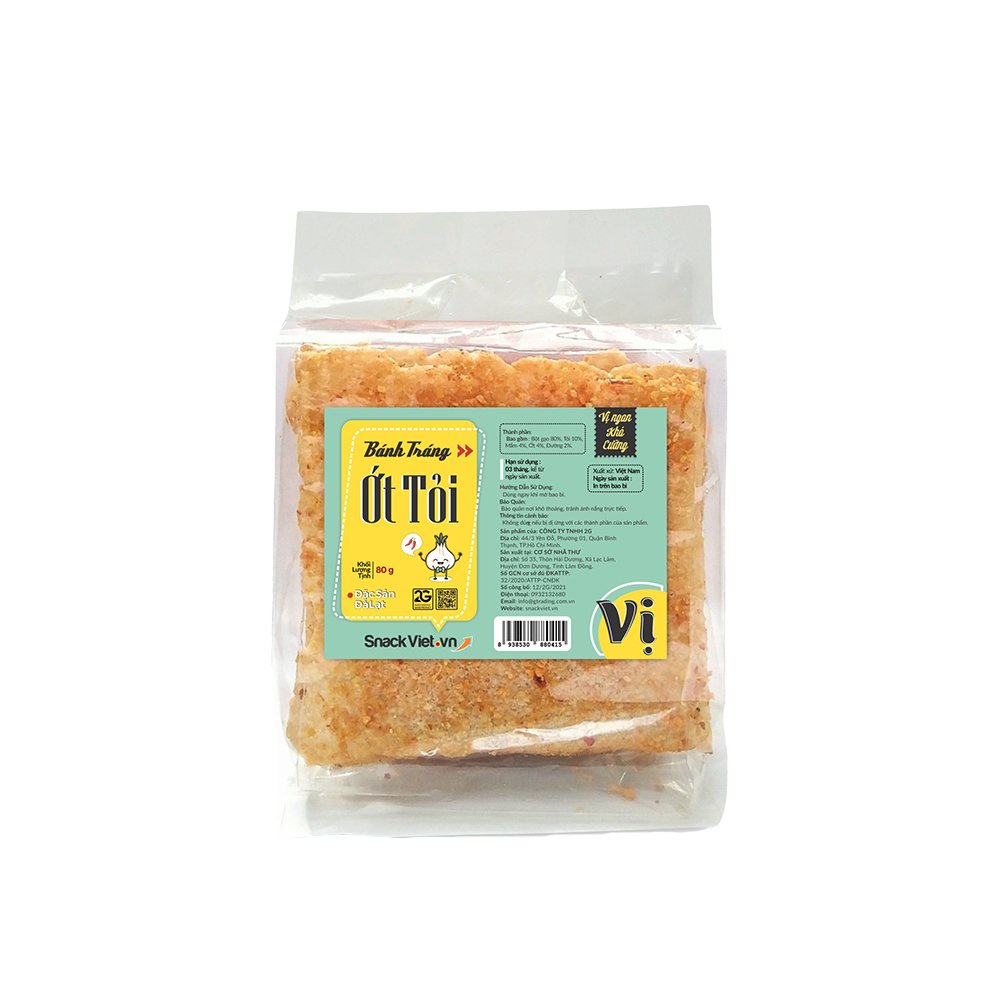 (Combo) 2 Bánh Tráng Tỏi Ớt Vị - Túi Mini 80g