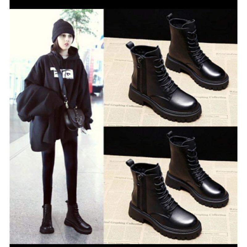 (FULL HỘP- LÓT LÔNG)Giày boots nữ  buộc dây kiểu dáng chiên binh vô cùng cá tính và phong cách | BigBuy360 - bigbuy360.vn