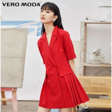 Vero Moda Váy Mini Xếp Ly Thắt Lưng Hai Hàng Khuy Ve Áo Rãnh Cho Nữ 32126Z048