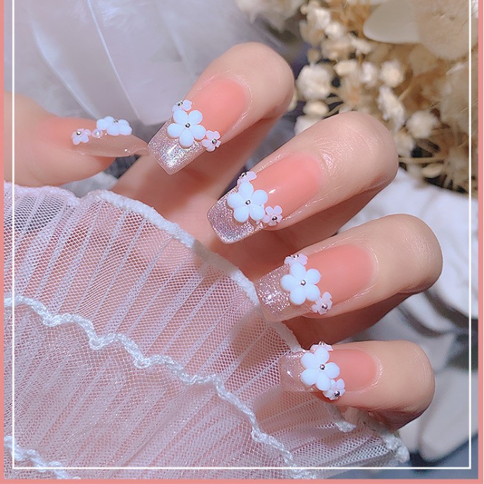 Hoa nhựa nail gắn móng khay 6 màu