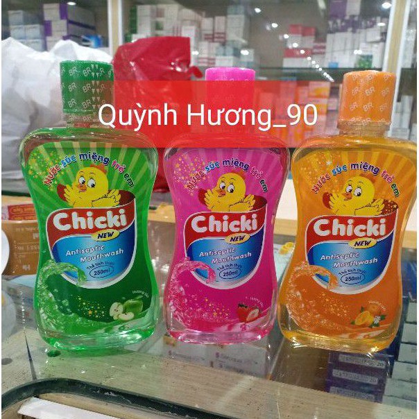 Nước súc miệng Chicki 250ml các vị cho bé