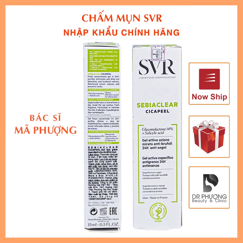 [CHÍNH HÃNG] Gel chấm mụn giảm mụn SVR Sebiaclear Cicapeel 15ml