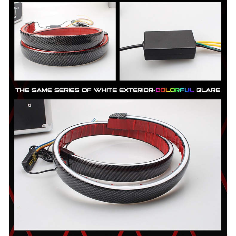 Đèn phanh led SEAMETAL sợi carbon đèn tín hiệu rẽ cho xe hơi 130cm