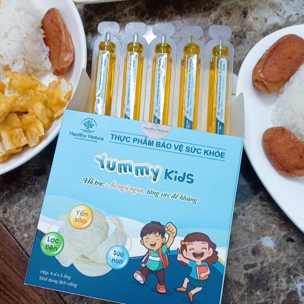 1 Vỉ Siro Yến Sào Yummy Kids Giúp Bé Ăn Ngủ Ngon, Tăng Cân Đều (5 ống/vỉ) - Hàng Dùng Thử