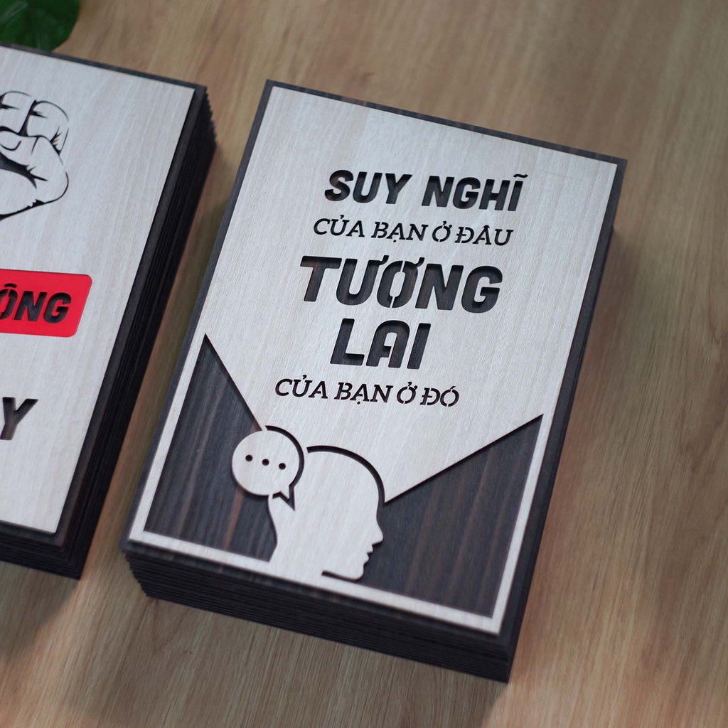 Tranh Decor-Slogan tạo động lực &quot;Suy nghĩ của bạn ở đâu tương lai của bạn ở đó&quot;