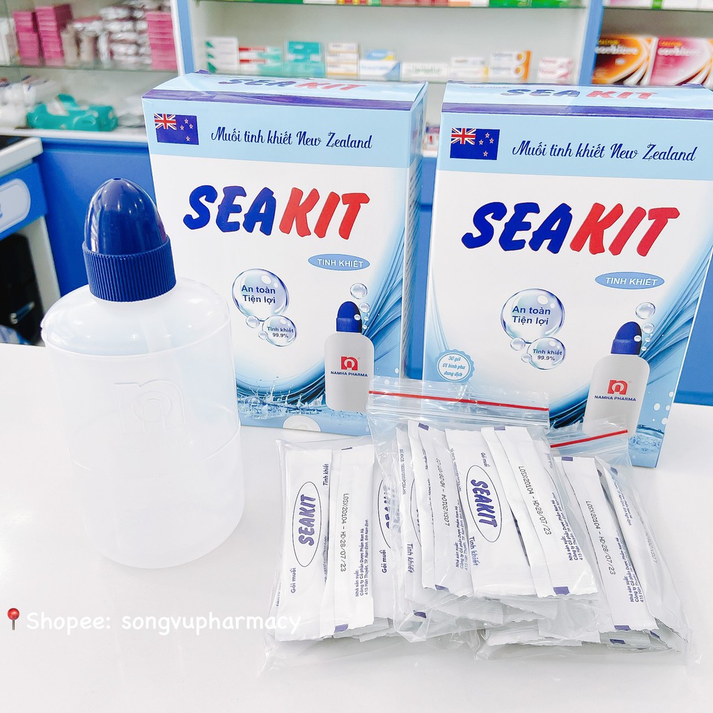 SEAKIT - Bình rửa mũi kèm 30 gói muối pha