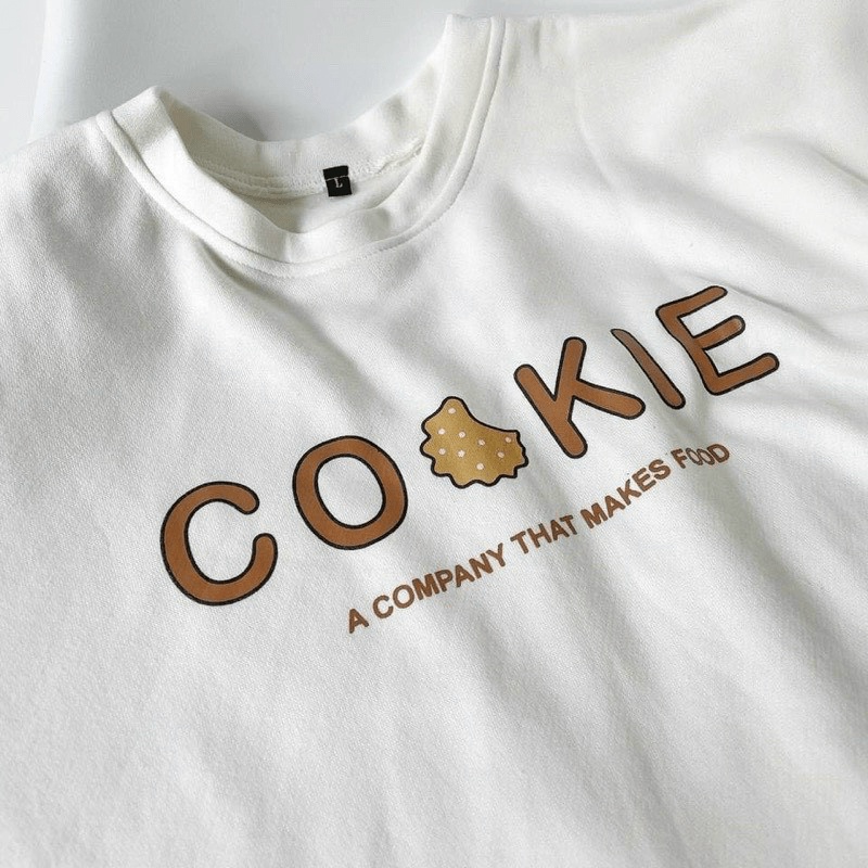 Áo Sweater Nữ Màu Trắng Cookie Chui Đầu Chất Nỉ Mềm Mịn Hình In Độc Đáo Form Rộng Mặc Thoải Mái [NEW UNISEX]