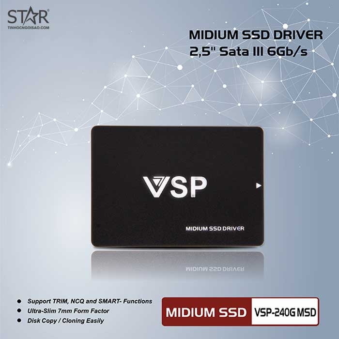 Ổ cứng SSD 240G VSPTech Midium Driver Sata III 6Gb/s MLC (VSP-240G MSD) | BigBuy360 - bigbuy360.vn