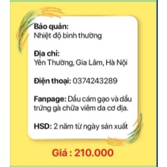 DẦU CÁM  GẠO THANH NHÀN 10ml