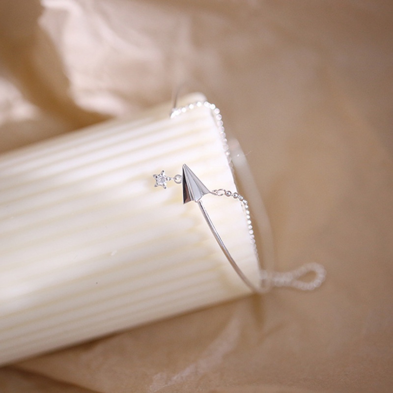 Phong cách Hàn Quốc Long lanh Kim cương Máy bay Giấy hai lớp Vòng tay Nữ Mở Vòng tay Vòng tay Sang trọng