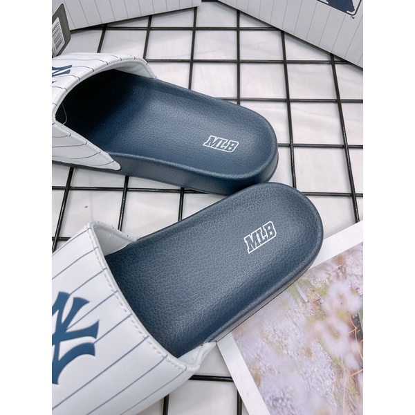 [CHÍNH HÃNG] DÉP MLB NỘI ĐỊA HÀN SỌC NAVY LOGO NY  - MLB CHÍNH HÃNG UNISEX NAM NỮ (HÀNG CÓ SẴN) - CÓ BILL MUA HÀNG